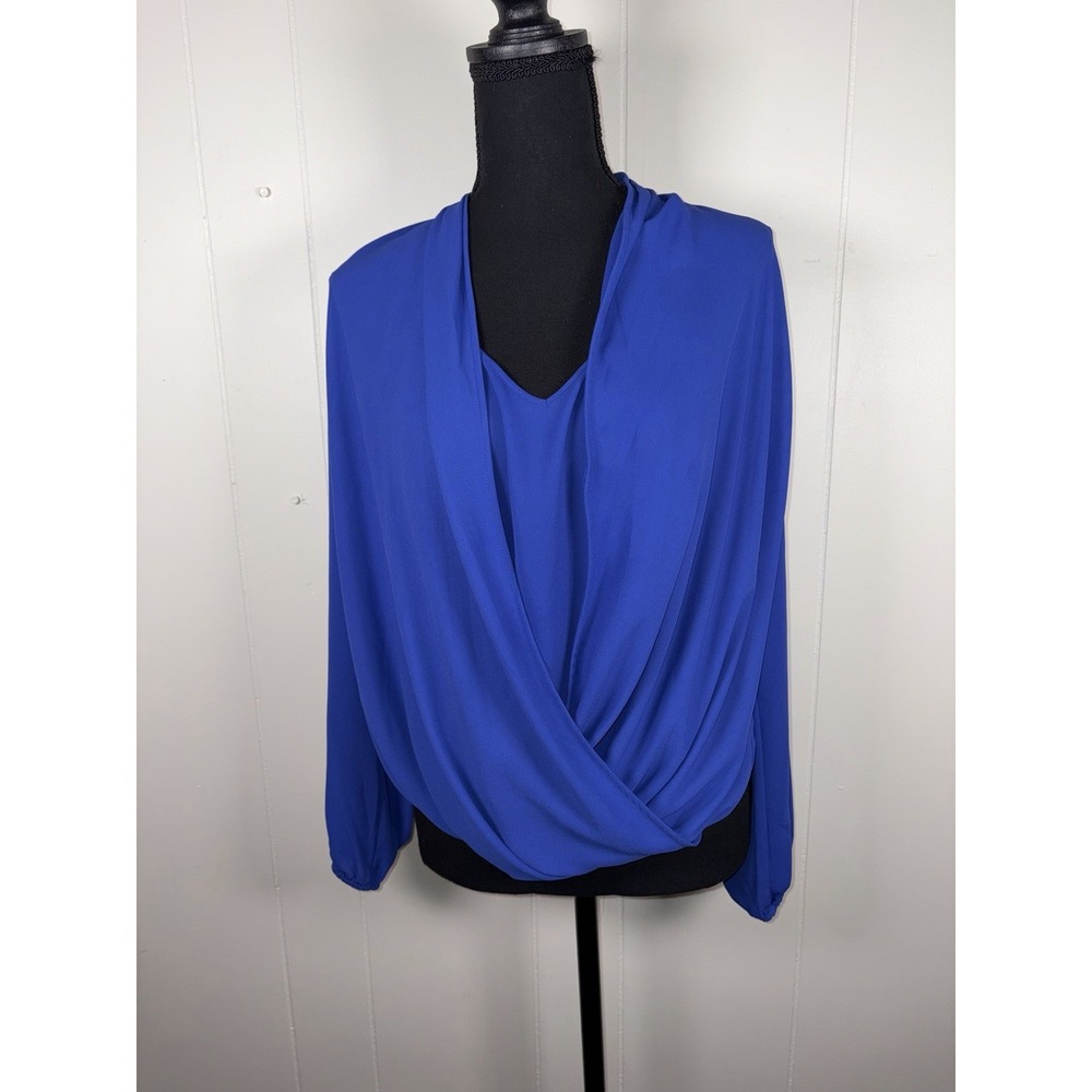 LILLY PULITZER MYAH S Royal Purple Surplice Attached Cami‎ Top Long Sleeve